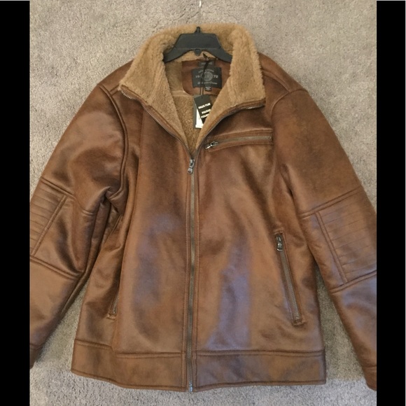 Buffalo David Bitton Other - BUFFALO DAVID BITTON BROWN MOTO MOTORCYCLE BOMBER JACKET COAT sz XXL, NWT